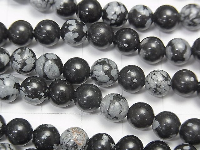 Snowflake Obsidian Round 6mm 1strand beads (aprx.15inch / 38cm)