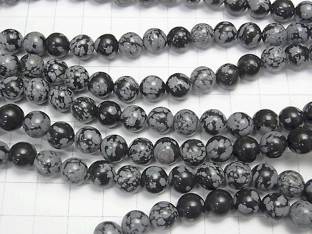 Snowflake Obsidian Round 8mm 1strand beads (aprx.15inch / 37cm)