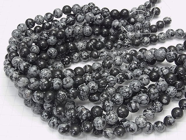 Snowflake Obsidian Round 10mm 1strand beads (aprx.15inch/36cm)