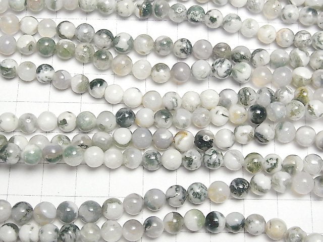 Tree Agate Round 6mm 1strand beads (aprx.15inch/38cm)