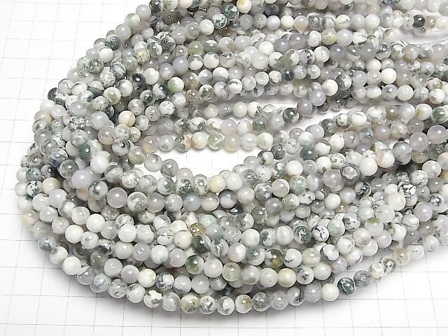 Tree Agate Round 6mm 1strand beads (aprx.15inch/38cm)