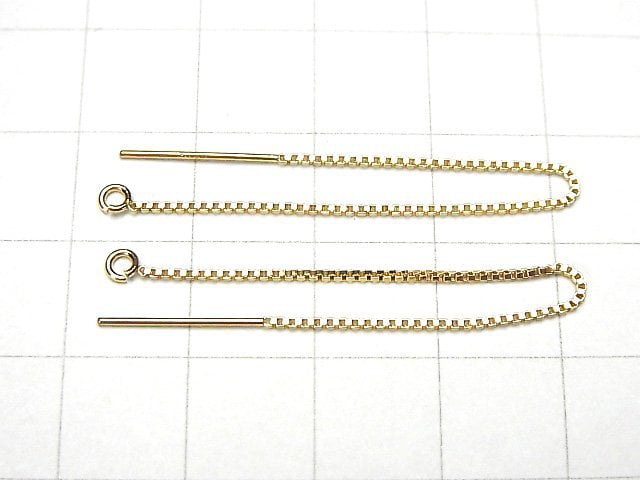 14KGF American Threader Earrings Cable 80mm Box (Venetian) 1pair