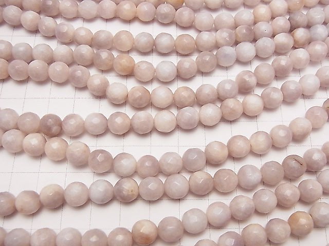 1strand $6.79! Purple & White Jade 64Faceted Round 8mm 1strand beads (aprx.15inch / 37cm)
