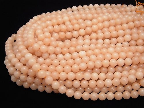 Pink - Light Orange Aventurine AAA - Round 8 mm 1strand beads (aprx.15 inch / 38 cm)