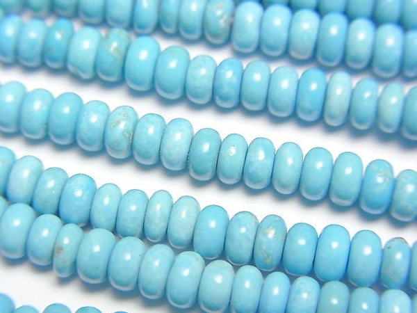 [Video]Magnesite Turquoise Roundel 4x4x2mm 1strand beads (aprx.15inch/38cm)