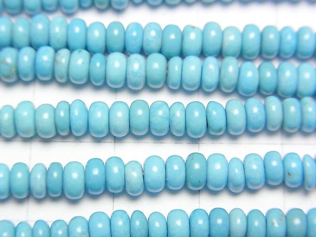 [Video]Magnesite Turquoise Roundel 4x4x2mm 1strand beads (aprx.15inch/38cm)