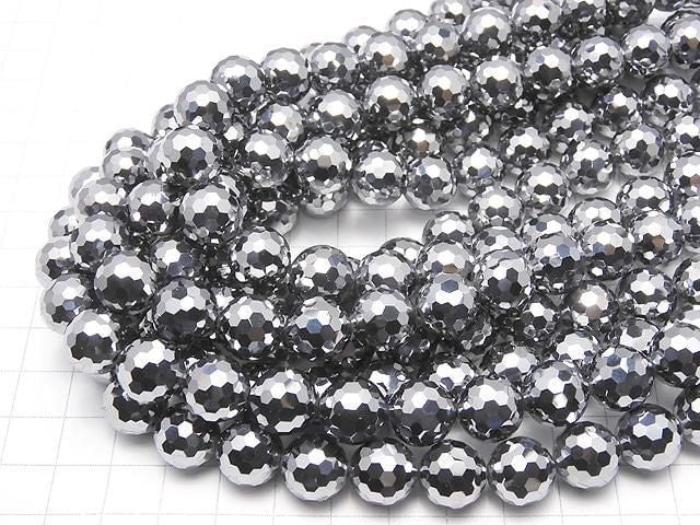 [Video] High Quality! Terahertz 128Faceted Round 12mm half or 1strand beads (aprx.15inch/36cm)