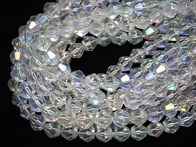 [Video] Aqua Crystal  16Faceted 10mm half or 1strand beads (aprx.15inch/38cm)