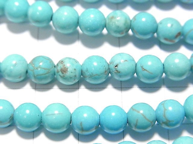 [Video] Magnesite Turquoise Round 6mm [1.5mm hole] 1strand beads (aprx.15inch / 38cm)