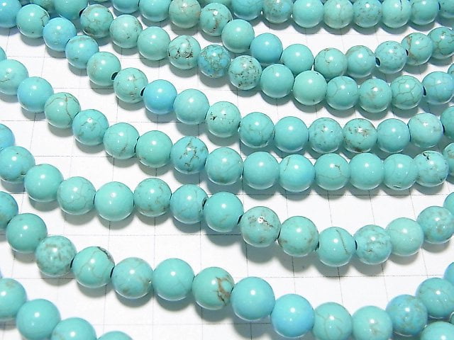 [Video]Magnesite Turquoise Round 8mm [2mm hole] 1strand beads (aprx.15inch/37cm)