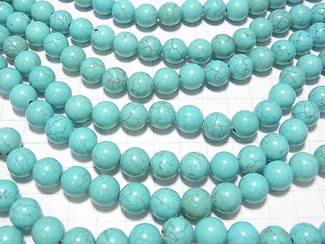 [Video]Magnesite Turquoise Round 10mm [2mm hole] 1strand beads (aprx.15inch/37cm)