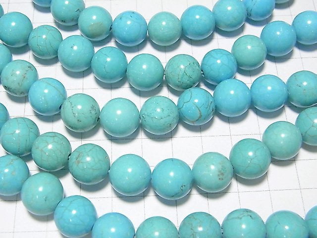 [Video]Magnesite Turquoise Round 12mm [2mm hole] 1strand beads (aprx.15inch/36cm)