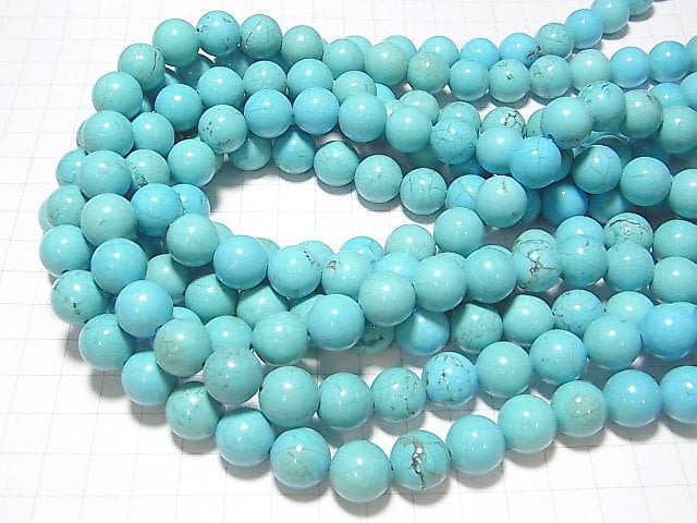 [Video]Magnesite Turquoise Round 12mm [2mm hole] 1strand beads (aprx.15inch/36cm)