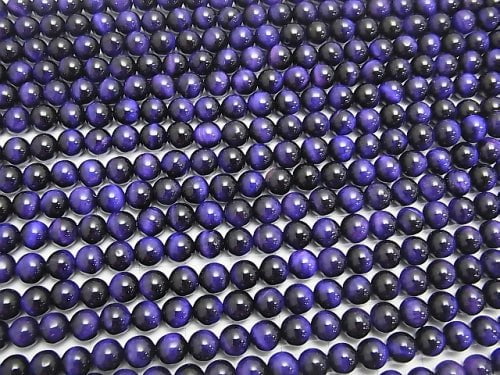 Purple color Tiger's Eye AAA Round 6mm 1strand beads (aprx.15inch/36cm)