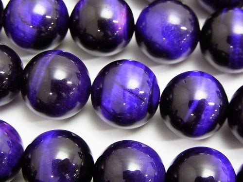 Purple color Tiger's Eye AAA Round 14mm 1/4 or 1strand beads (aprx.15inch/36cm)