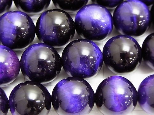 Purple color Tiger's Eye AAA Round 14 mm 1/4 or 1strand beads (aprx.15 inch / 37 cm)