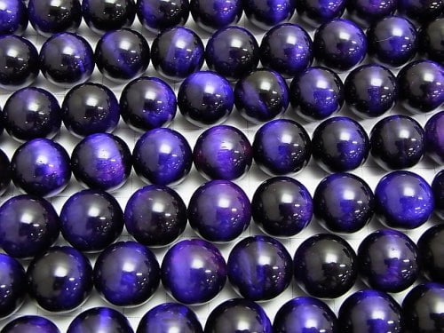 Purple color Tiger's Eye AAA Round 14mm 1/4 or 1strand beads (aprx.15inch/36cm)