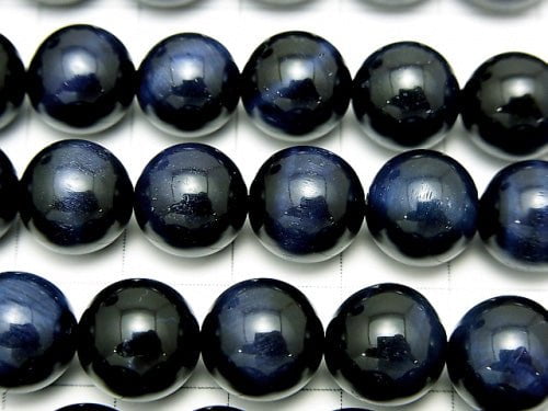 Midnight blue color Tiger's Eye AAA Round 10 mm half or 1 strand beads (aprx.15 inch / 37 cm)