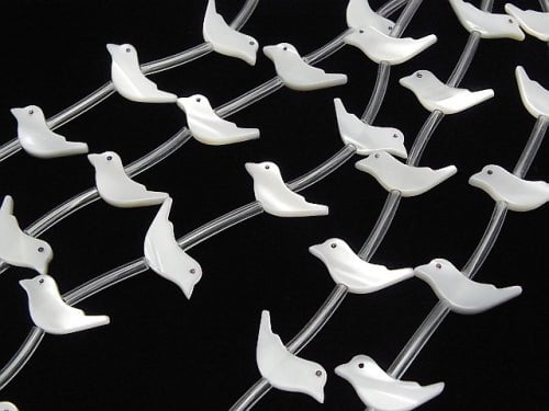 High Quality Mother of Pearl MOP AAA White Bird Shape Half or 1strand (Approx 18pcs)