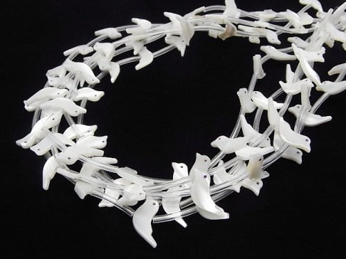 High Quality Mother of Pearl MOP AAA White Bird Shape half or 1strand (Approx 18pcs)