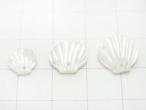 High quality white Shell AAA Shell motif (double sided) [8mm][10mm][12mm] 4pcs