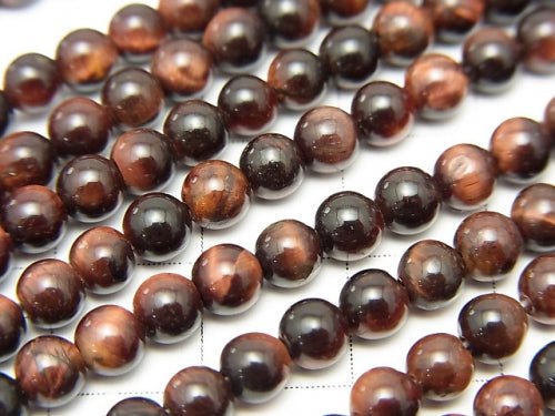 1strand $3.79! Red Tiger's Eye AA ++ Round 4mm 1strand beads (aprx.15inch / 37cm)