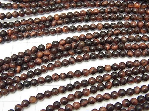 1strand $3.79! Red Tiger's Eye AA ++ Round 4mm 1strand beads (aprx.15inch / 37cm)