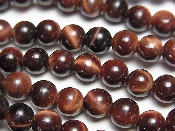 [Video] Red Tiger's Eye AA++ Round 6mm 1strand beads (aprx.15inch/36cm)