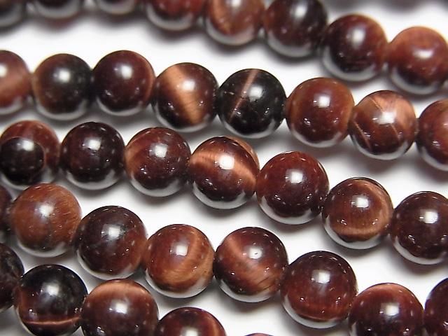 [Video] Red Tiger's Eye AA++ Round 6mm 1strand beads (aprx.15inch/36cm)