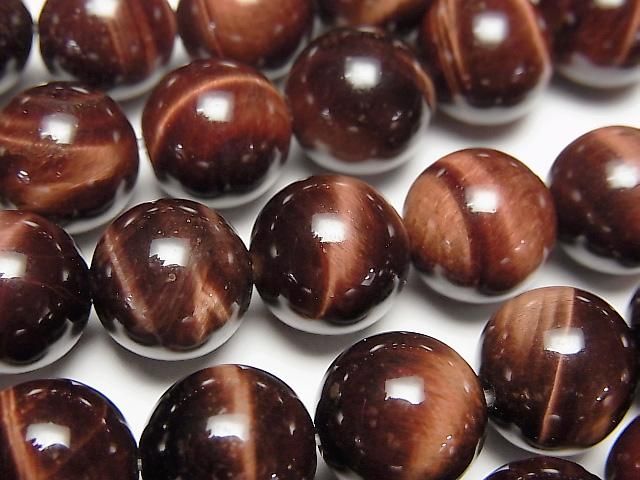 [Video] Red Tiger's Eye AA++ Round 10mm half or 1-strand beads (approx. 15 inches/36 cm)