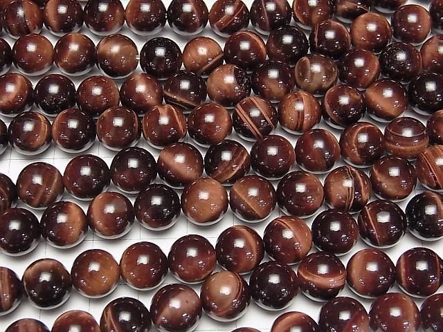 [Video] Red Tiger's Eye AA++ Round 10mm half or 1-strand beads (approx. 15 inches/36 cm)