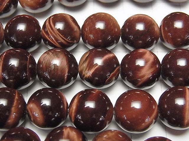 [Video] Red Tiger's Eye AA++ Round 12 mm half or 1 strand beads (aprx.15 inch / 36 cm)