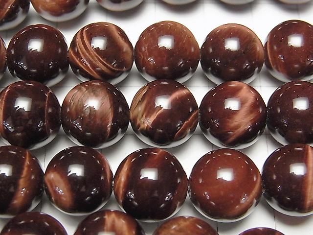 [Video] Red Tiger's Eye AA++ Round 12mm half or 1strand beads (aprx.15inch/36cm)