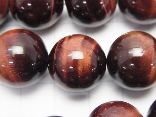 Red Tiger's Eye AA ++ Round 16 mm half or 1 strand beads (aprx.15 inch / 36 cm)