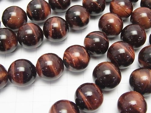 Red Tiger's Eye AA ++ Round 16 mm half or 1 strand beads (aprx.15 inch / 36 cm)