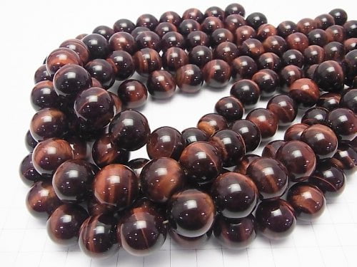 Red Tiger's Eye AA ++ Round 16 mm half or 1 strand beads (aprx.15 inch / 36 cm)