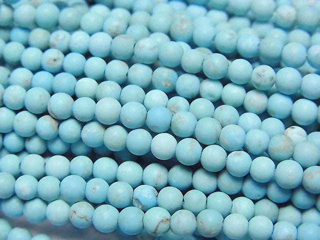 [Video] Frost Magnesite Turquoise Round 3mm 1strand beads (aprx.15inch/37cm)