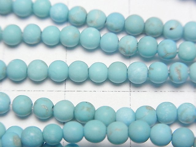 [Video] Frost Magnesite Turquoise Round 3mm 1strand beads (aprx.15inch/37cm)