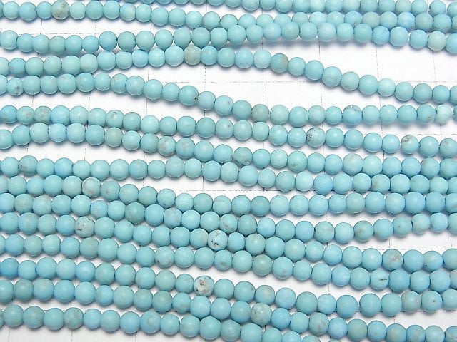 [Video] Frost Magnesite Turquoise Round 3mm 1strand beads (aprx.15inch/37cm)