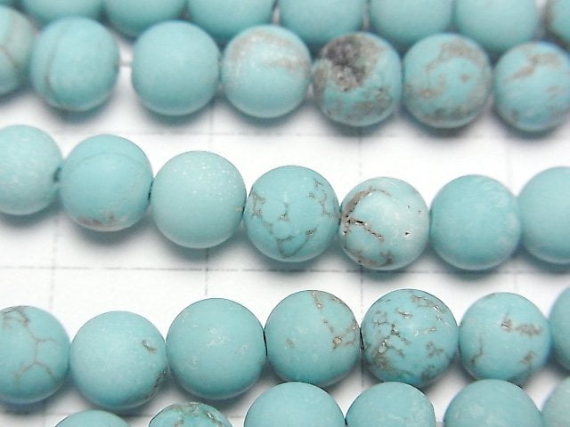 [Video] Frost Magnesite Turquoise Round 6mm 1strand beads (aprx.15inch/37cm)