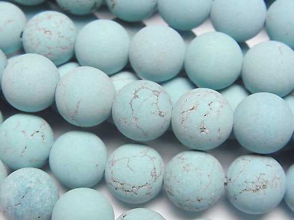 [Video] Frost Magnesite Turquoise Round 10mm 1strand beads (aprx.15inch/37cm)