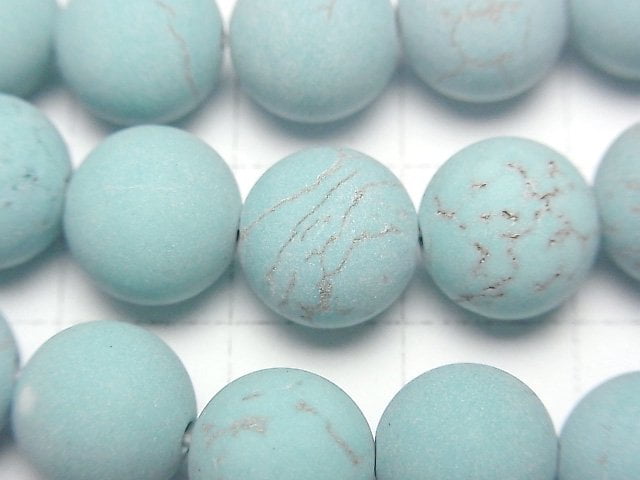 [Video] Frost Magnesite Turquoise Round 10mm 1strand beads (aprx.15inch/37cm)