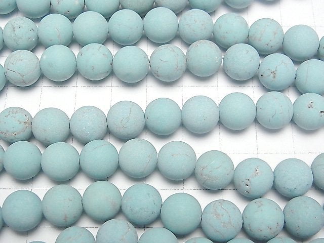 [Video] Frost Magnesite Turquoise Round 10mm 1strand beads (aprx.15inch/37cm)