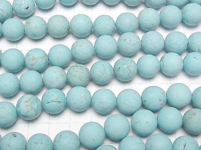 [Video] Frost Magnesite Turquoise Round 12mm 1strand beads (aprx.14inch/35cm)