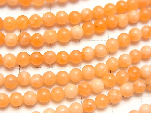 1strand $2.79! Orange Jade Round 4mm 1strand beads (aprx.15inch / 38cm)