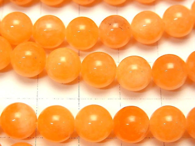 [Video] Orange Jade Round 8mm 1strand beads (aprx.15inch / 38cm)