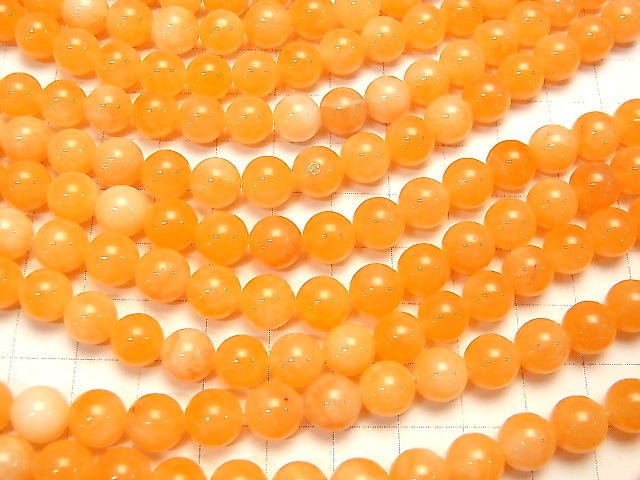 [Video] Orange Jade Round 8mm 1strand beads (aprx.15inch / 38cm)