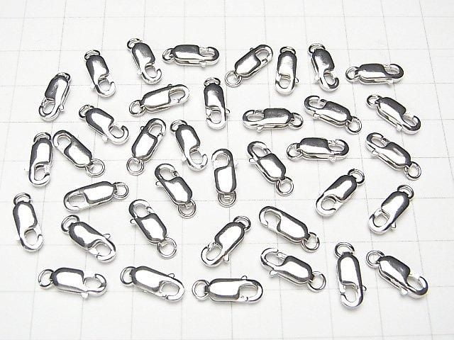 925純銀龍蝦扣（帶開口圈）8毫米、10毫米、12毫米、14毫米，鍍銠，1個