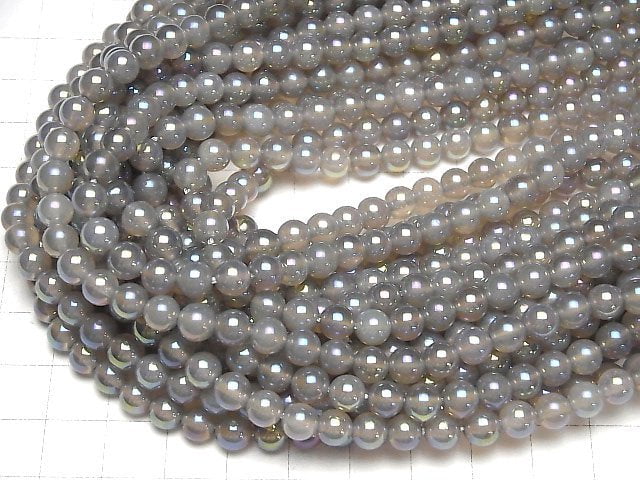 [Video] 1strand $5.79! Flash, gray Onyx Round 6mm 1strand beads (aprx.15inch / 37cm)