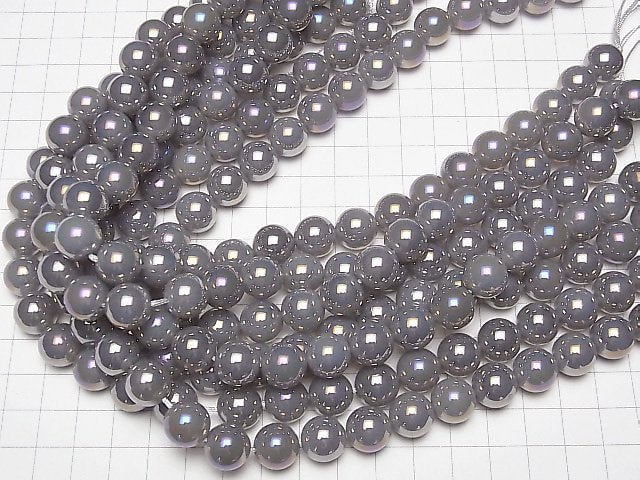 [Video] 1strand $9.79! Flash, gray Onyx Round 12mm 1strand beads (aprx.14inch / 35cm)